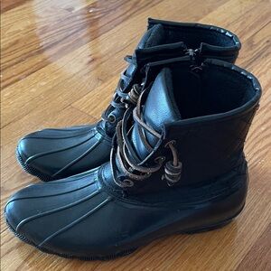Steve Madden Black Winter Duck Boots